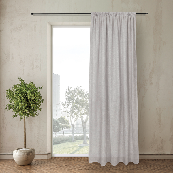 Fertiggardine Dante - Polyester / Leinen - Grau