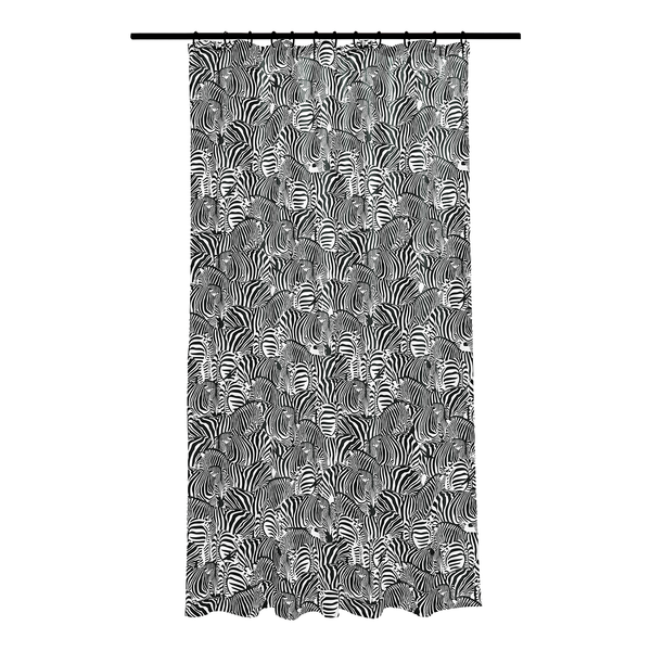 Duschvorhang Zebra - Polyester - Schwarz / Weiß