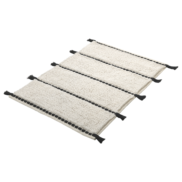 Badematte Travis - Baumwollstoff - Creme / Schwarz - 90 x 60 cm