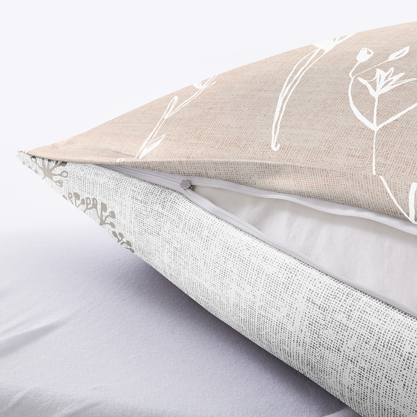 Bettwäsche Savannah - Mako-Satin - Taupe - 135 x 200 cm + Kissen 80 x 80 cm
