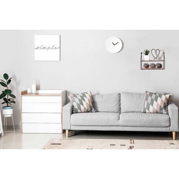 Wandregal Cuddalore - Metall - Schwarz / Eiche Dekor