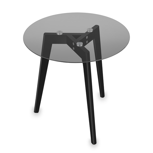 Beistelltisch Great Bend - Metall / Glas - Schwarz