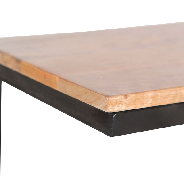 Beistelltisch Ugo II - Mango massiv / Metall - Mango / Schwarz