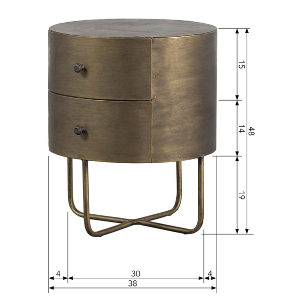 Beistelltisch Rauma - Metall - Antik Messing