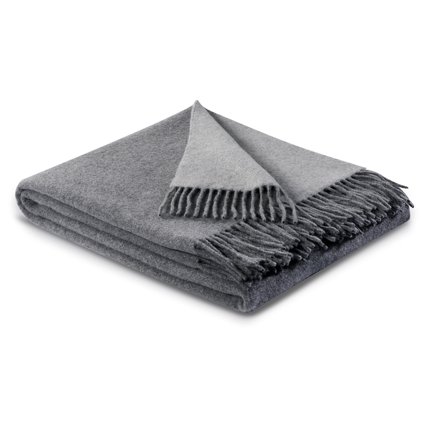 Plaid Cashmere I - Wolle / Kaschmir - Grau - 150 x 200 cm