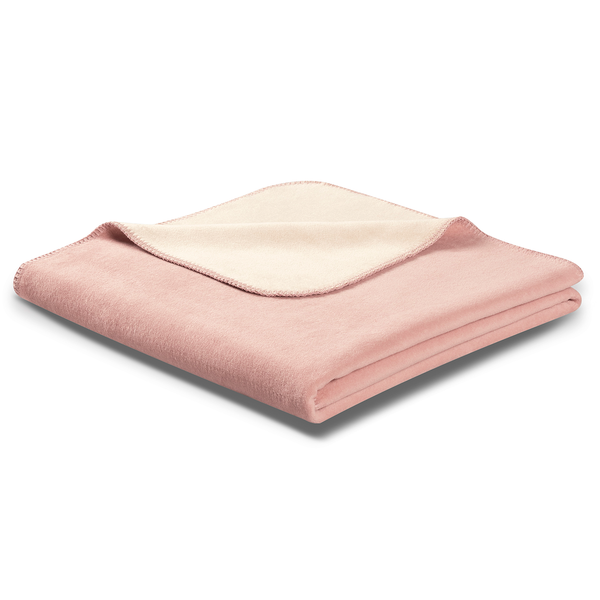 Plaid Doubleface - Mischgewebe - Altrosa / Creme