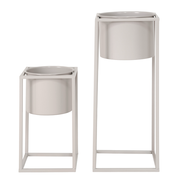 Blumentopf Rito - Stahl - Weiß