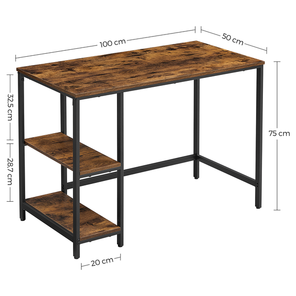Schreibtisch Brillac - Eiche Rustikal Dekor - Breite: 100 cm