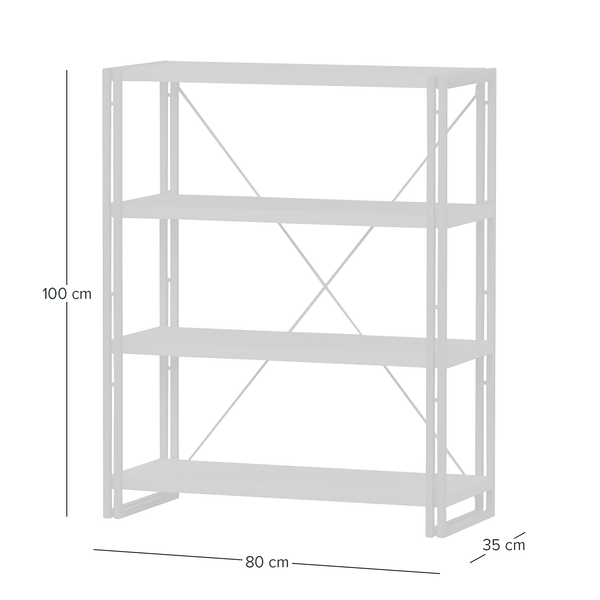 Regal HERBY - Weiß - Höhe: 100 cm