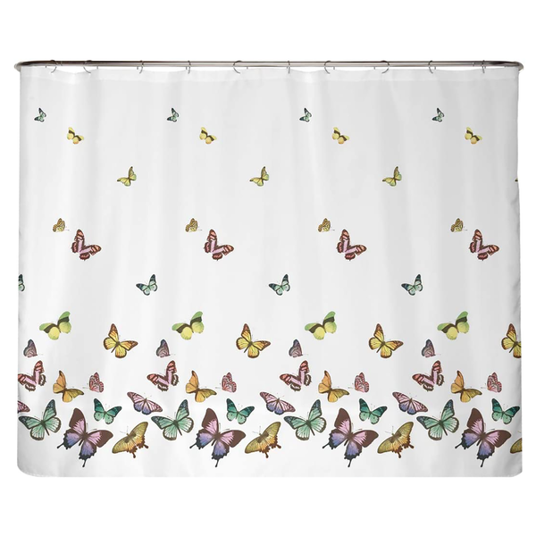 Anti-Schimmel Duschvorhang Schmetterling - Polyester - Mehrfarbig - 240 x 200 cm