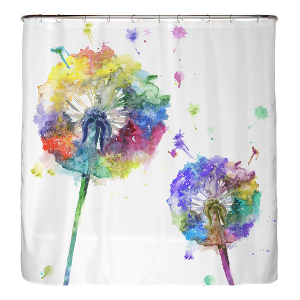 Anti-Schimmel Duschvorhang Pusteblume - Polyester - Mehrfarbig - 180 x 180 cm
