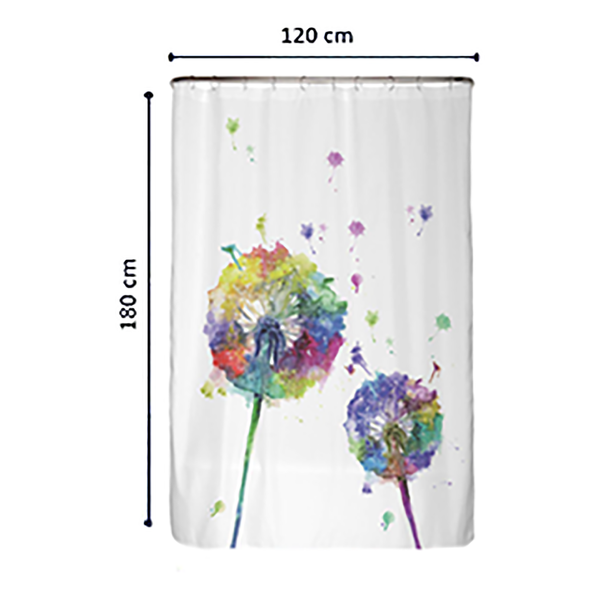 Anti-Schimmel Duschvorhang Pusteblume - Polyester - Mehrfarbig - 120 x 180 cm