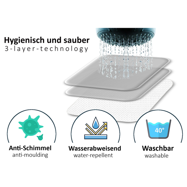 Recycling-Duschvorhang Giraffe - Polyester - Mehrfarbig - 120 x 200 cm