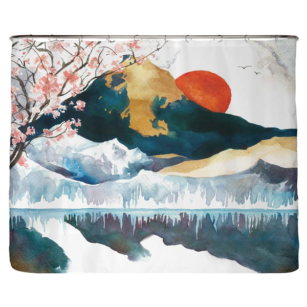 Recycling-Duschvorhang Japan - Polyester - Mehrfarbig - 240 x 200 cm