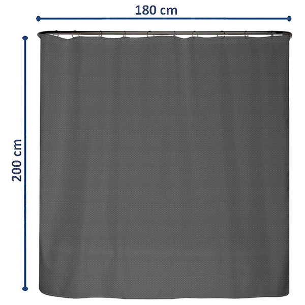 Anti-Schimmel Duschvorhang Newtown - Polyester - Weiß - 180 x 200 cm