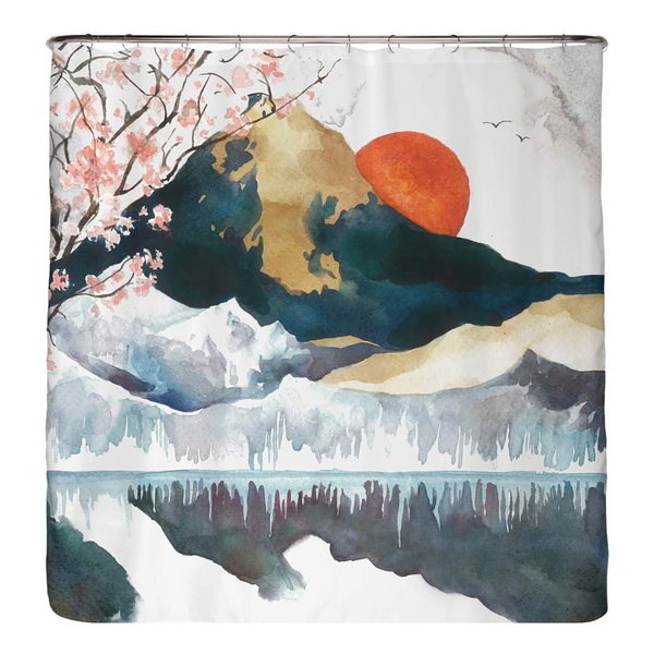 Recycling-Duschvorhang Japan - Polyester - Mehrfarbig - 200 x 220 cm