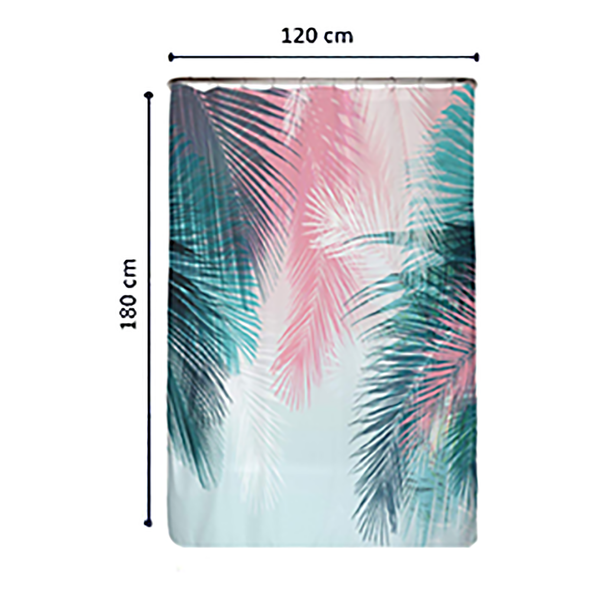 Anti-Schimmel Duschvorhang Palmenblätter - Polyester - Mehrfarbig - 120 x 180 cm