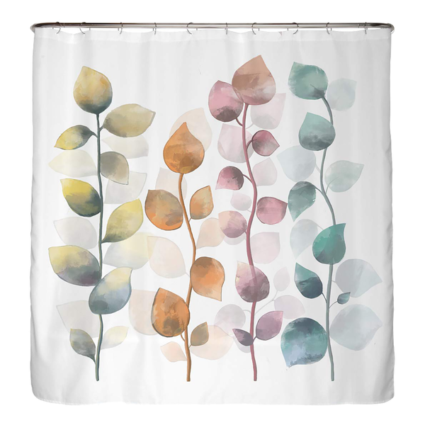 Anti-Schimmel Duschvorhang Bunte Blätter - Polyester - Mehrfarbig - 150 x 200 cm