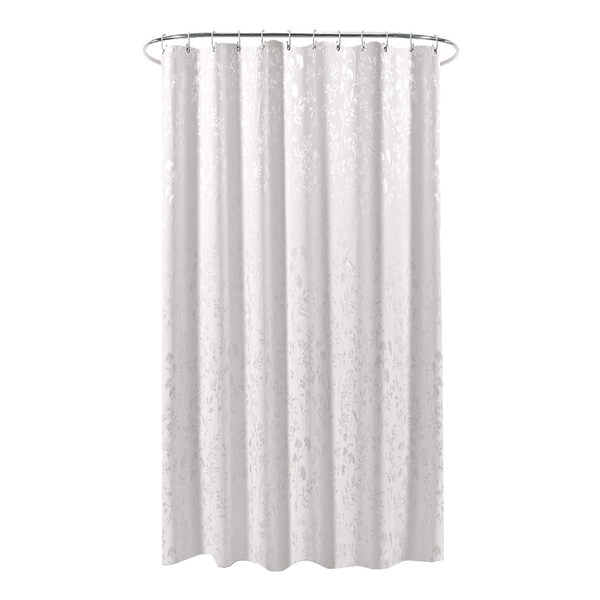 Anti-Schimmel Duschvorhang Ornamente - Polyester - Weiß / Silber - 120 x 180 cm