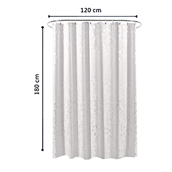 Anti-Schimmel Duschvorhang Ornamente - Polyester - Weiß / Silber - 120 x 180 cm