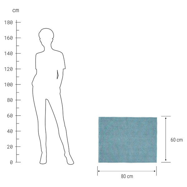 Badematte POPEYE - Polyester - Hellblau