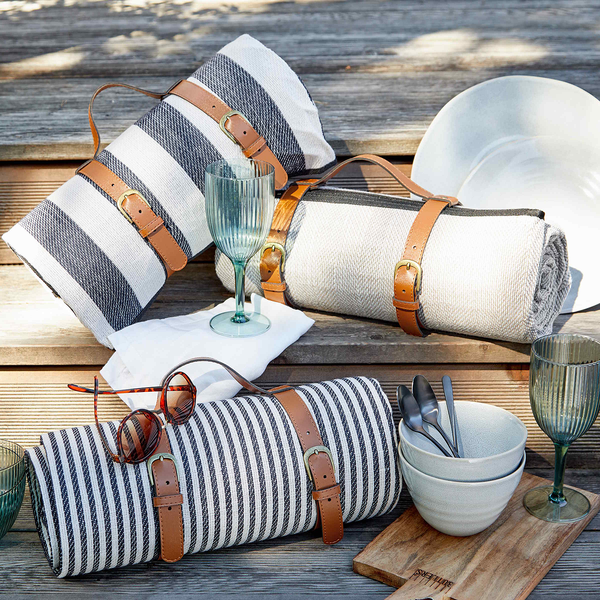 Picknickdecke WANDERLUST - Polyacryl / Polyester - Taupe