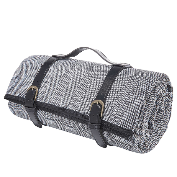 Picknickdecke WANDERLUST - Polyacryl / Polyester - Schwarz