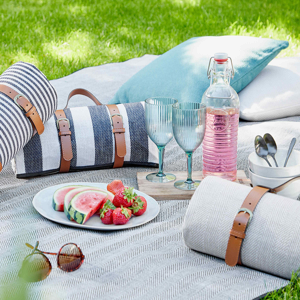 Picknickdecke WANDERLUST - Polyacryl / Polyester - Schwarz