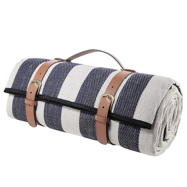 Picknickdecke WANDERLUST Streifen - Polyacryl / Polyester - Creme