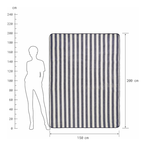 Picknickdecke WANDERLUST Streifen - Polyacryl / Polyester - Creme