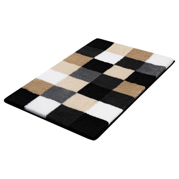 Badematte Caro - Webstoff - Schwarz - 150 x 85 cm