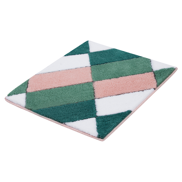 Badematte Ayana - Webstoff - Grün / Pink - 65 x 55 cm