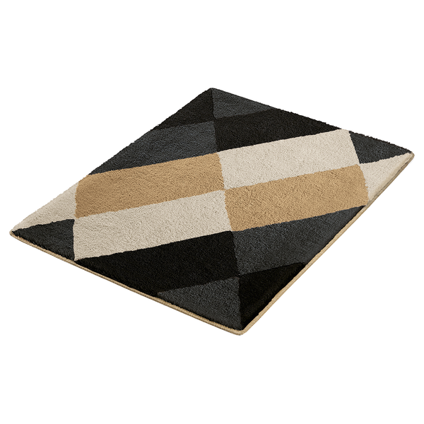 Badematte Ayana - Webstoff - Braun / Schwarz - 65 x 55 cm
