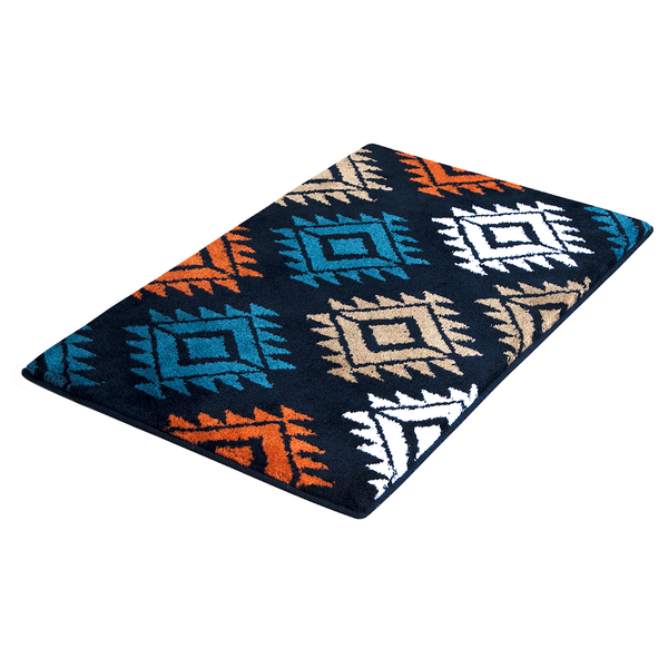 Badematte Luana - Webstoff - Marineblau - 90 x 60 cm