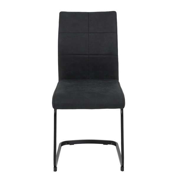 Freischwinger Playa (2er-Set) - Microfaser / Stahl - Anthrazit / Schwarz