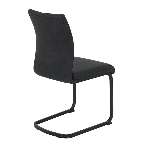 Freischwinger Playa (2er-Set) - Microfaser / Stahl - Anthrazit / Schwarz