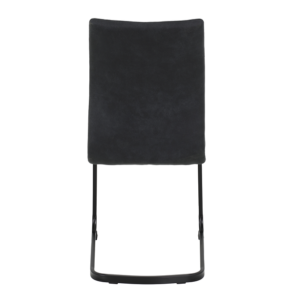 Freischwinger Playa (2er-Set) - Microfaser / Stahl - Anthrazit / Schwarz