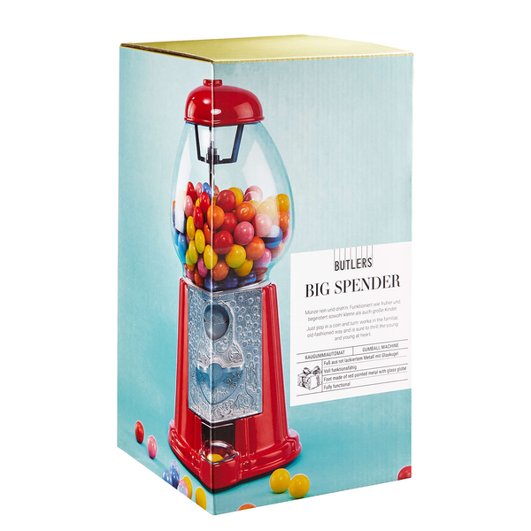 Kaugummi Automat BIG SPENDER - Glas / Aluminium - Rot