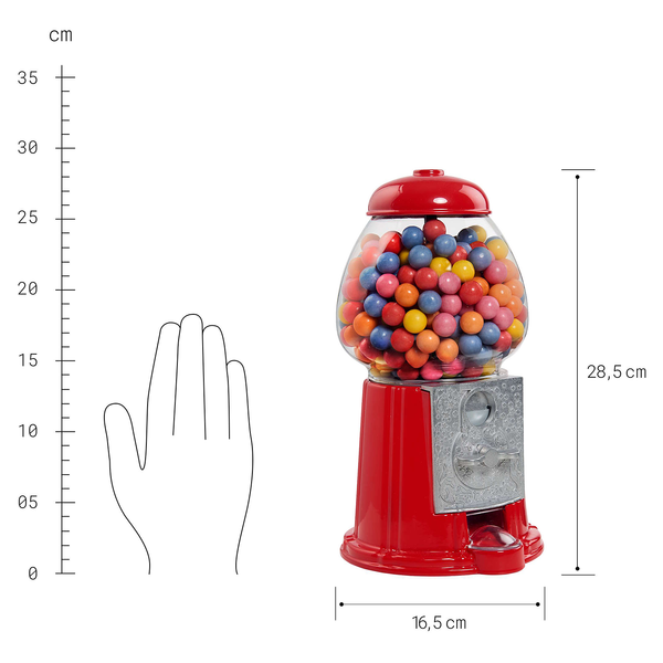 Kaugummi Automat BIG SPENDER - Glas / Aluminium - Rot
