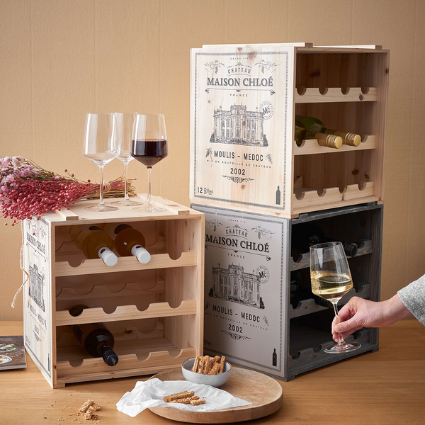 Weinregal VINOTHEK - Tannenholz - Beige