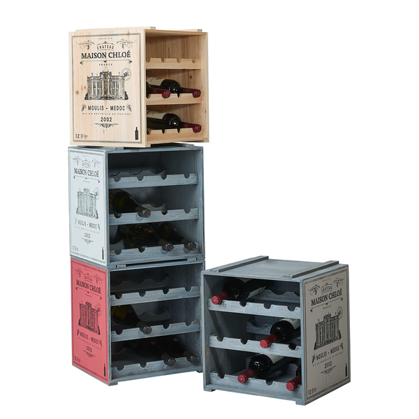 Weinregal VINOTHEK - Tannenholz - Beige