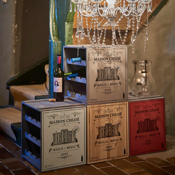 Weinregal VINOTHEK - Tannenholz - Taupe