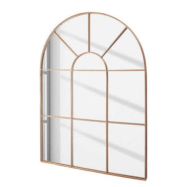 Fensterspiegel FINESTRA - Eisen und Glas - Gold - 50 x 70 cm
