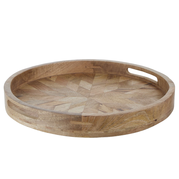 Tablett MANGO DAYS - Mangoholz - Braun - Durchmesser: 40 cm