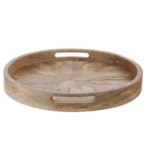 Tablett MANGO DAYS - Mangoholz - Braun - Durchmesser: 40 cm