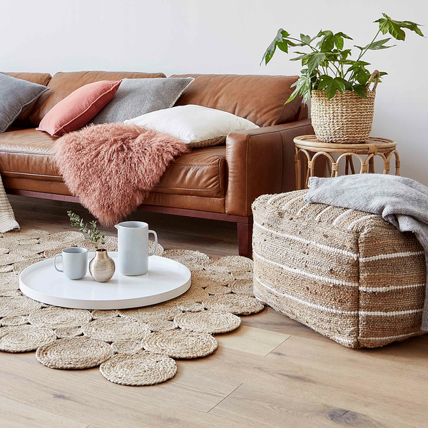 Pouf ALL NATURE - Hanf / Baumwolle - Natur