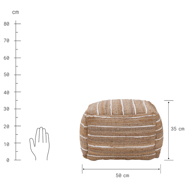 Pouf ALL NATURE - Hanf / Baumwolle - Natur