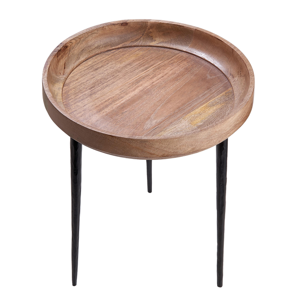 Beistelltisch MANGO DAYS - Mangoholz / Eisen - Natur / Schwarz