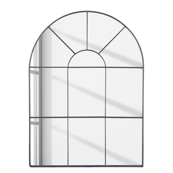 Fensterspiegel FINESTRA - Eisen und Glas - Schwarz - 50 x 70 cm