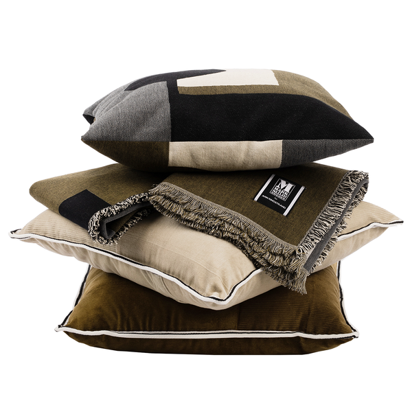 Dekokissen Arna - Samt Baumwollstoff - Beige